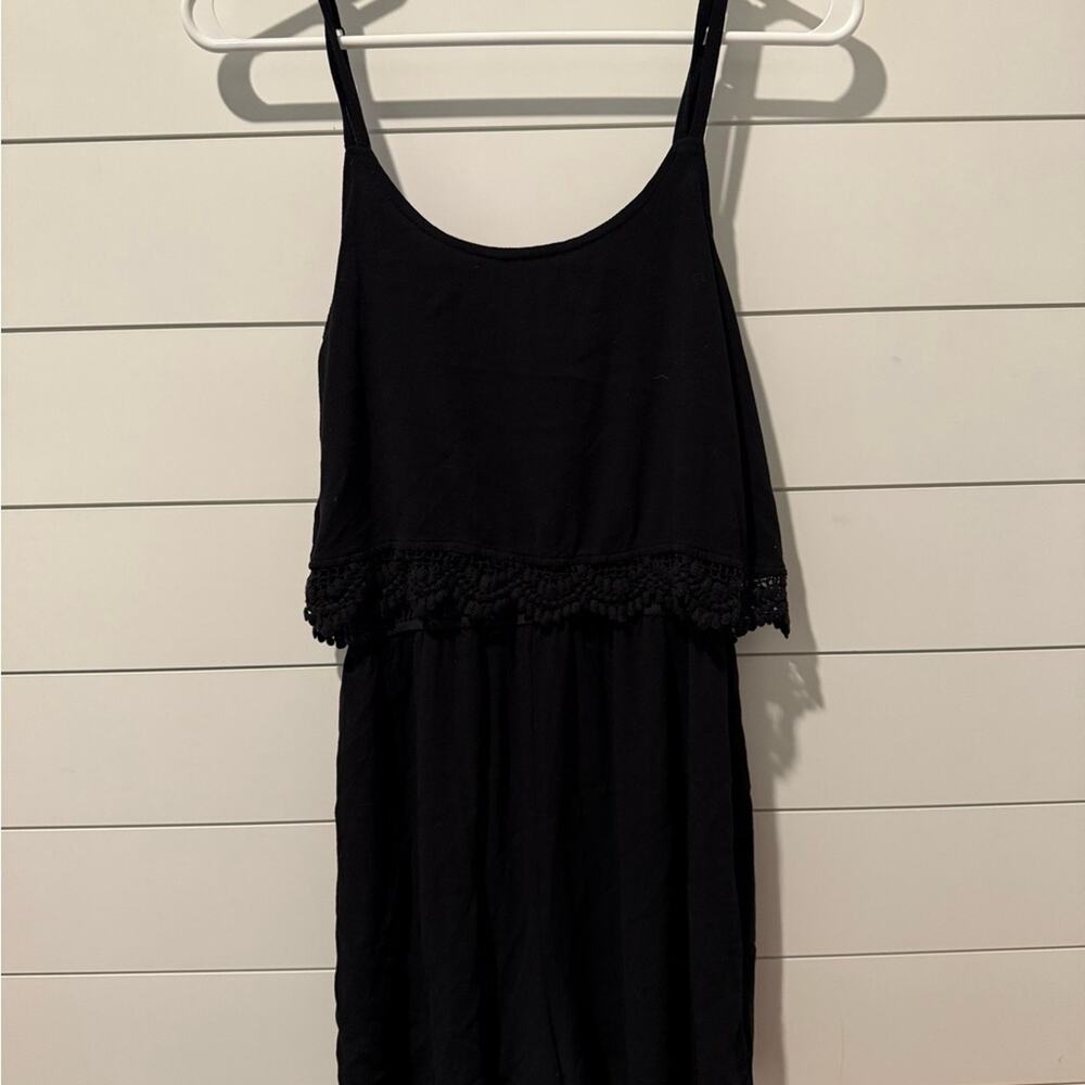 Xhilaration Black Sleeveless Dress with Lace Trim‎ Juniors S